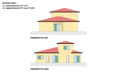 Nuova costruzione: porzione bifamiliare su un unico piano con giardino